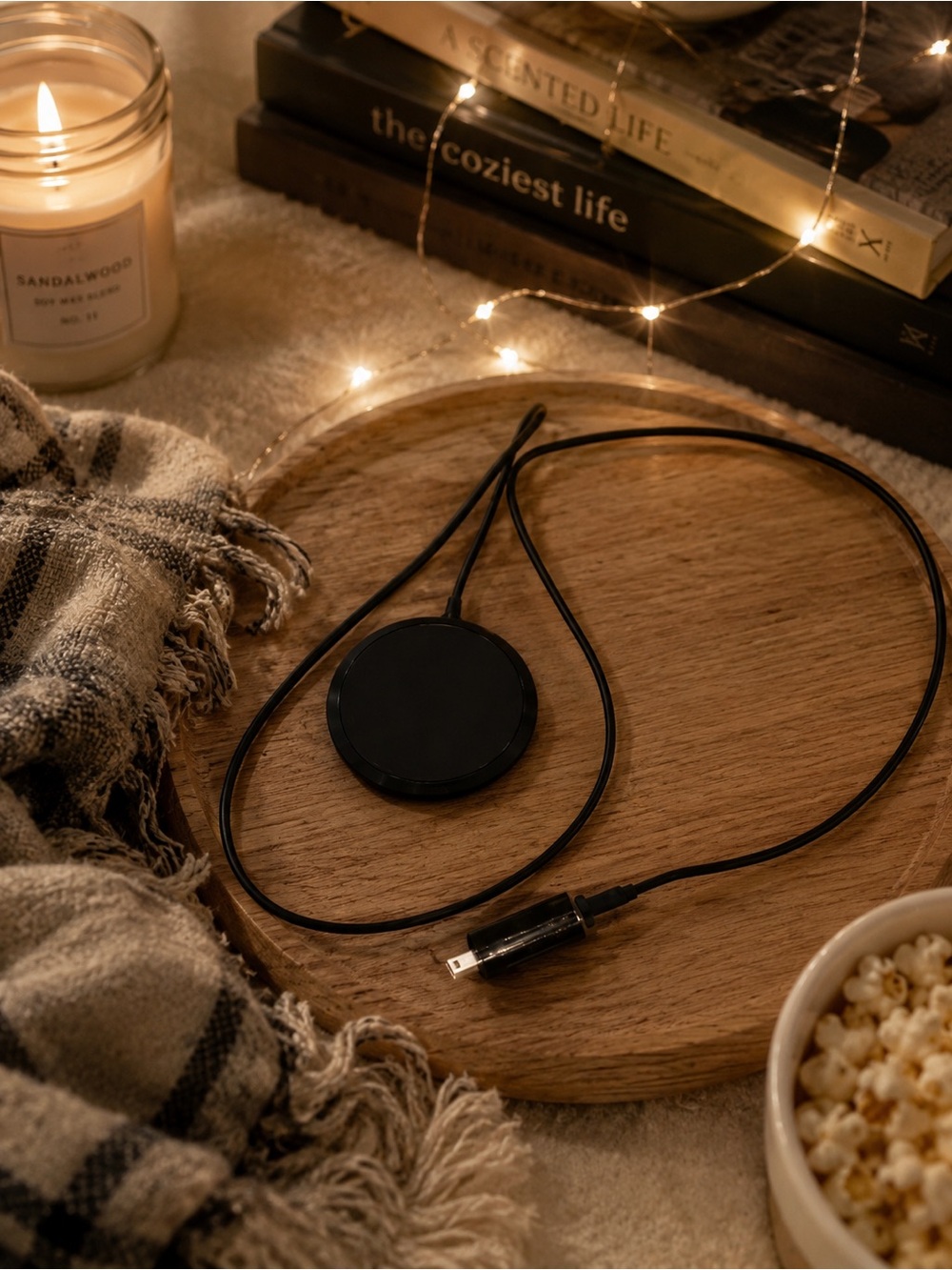 mophie Wireless Charging Pad – Portable Wireless Charger with USB Cable – Black